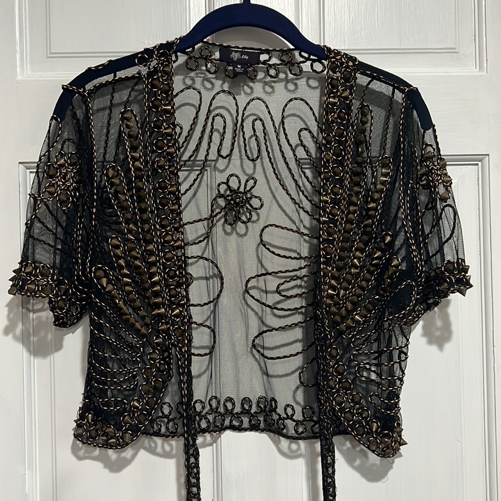 Studded and Embroidered Shrug